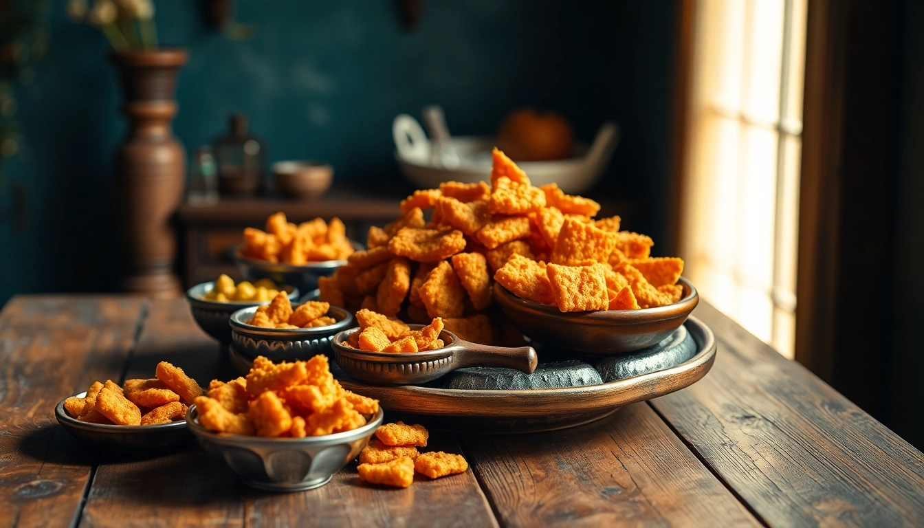 Bhujia arranged beautifully in traditional bowls, showcasing the crispy, flavorful snacks of Bikaner.