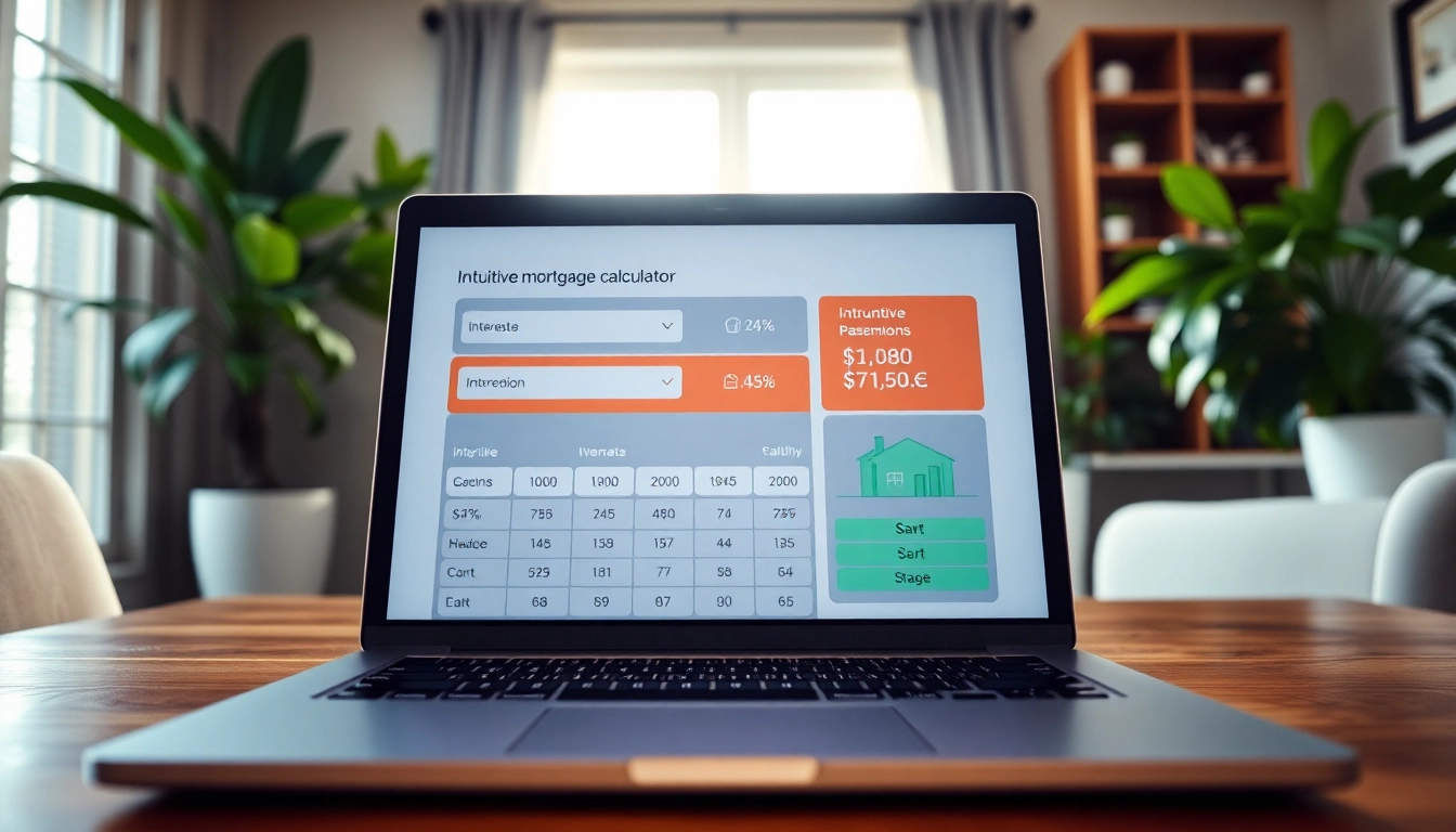 Calculate your financials with a BC Mortgage Calculator displayed on a modern laptop in a cozy home office.