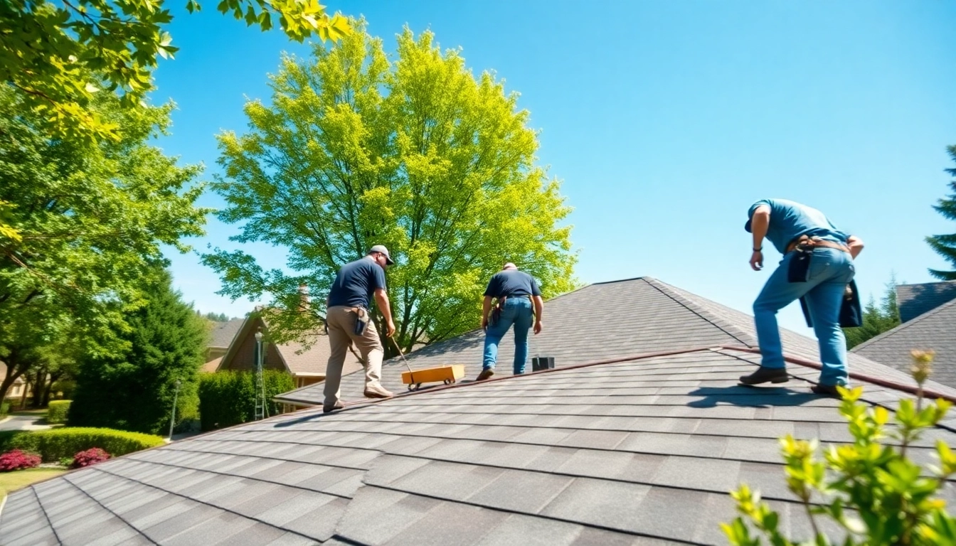 Roof Replacement Vancouver Wa team installing new roofing on a suburban house in Vancouver, WA.