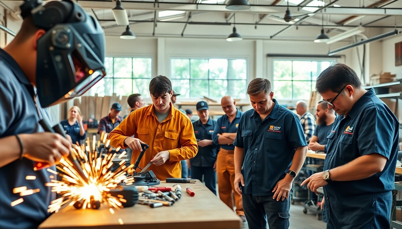 Hands-on training at trade schools in Hawaii highlighting students engaging in practical skills.
