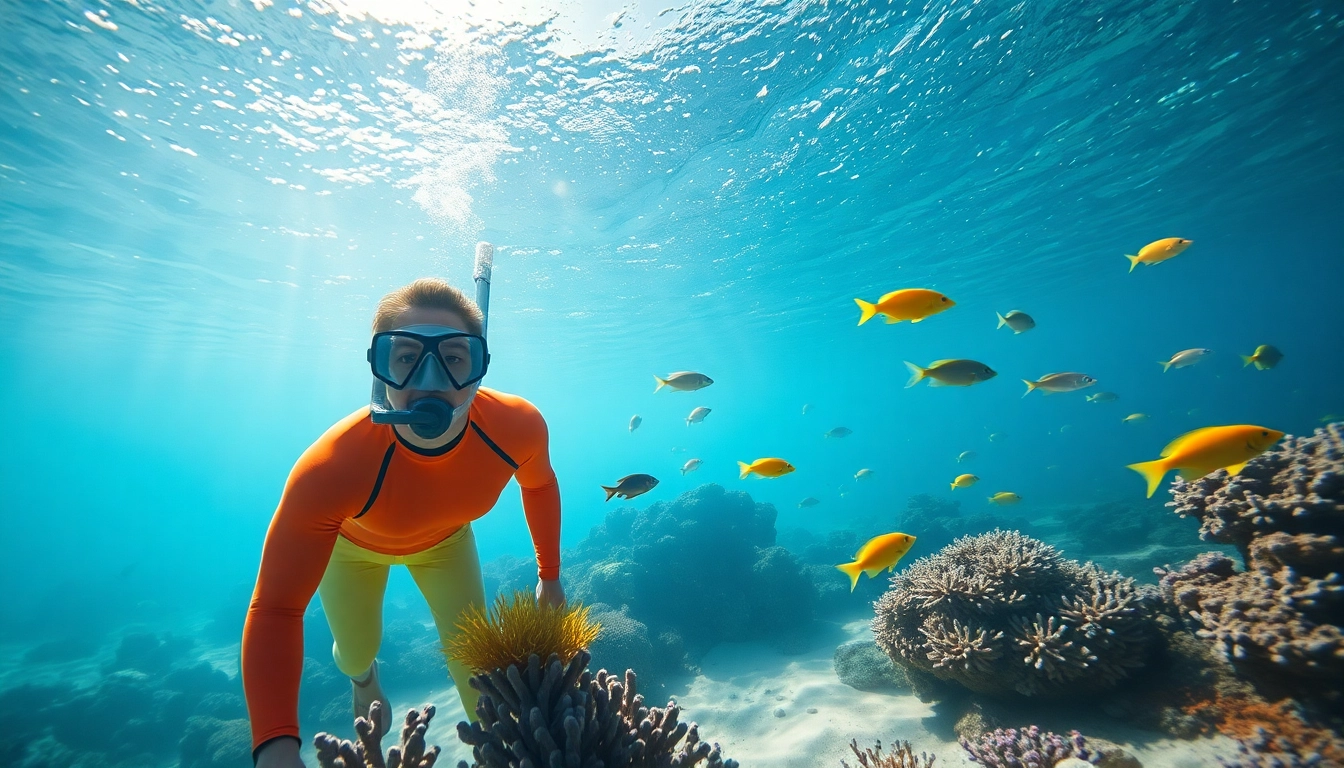 Snorkeling Puerto Rico with a snorkeler exploring vibrant coral reefs and marine life.
