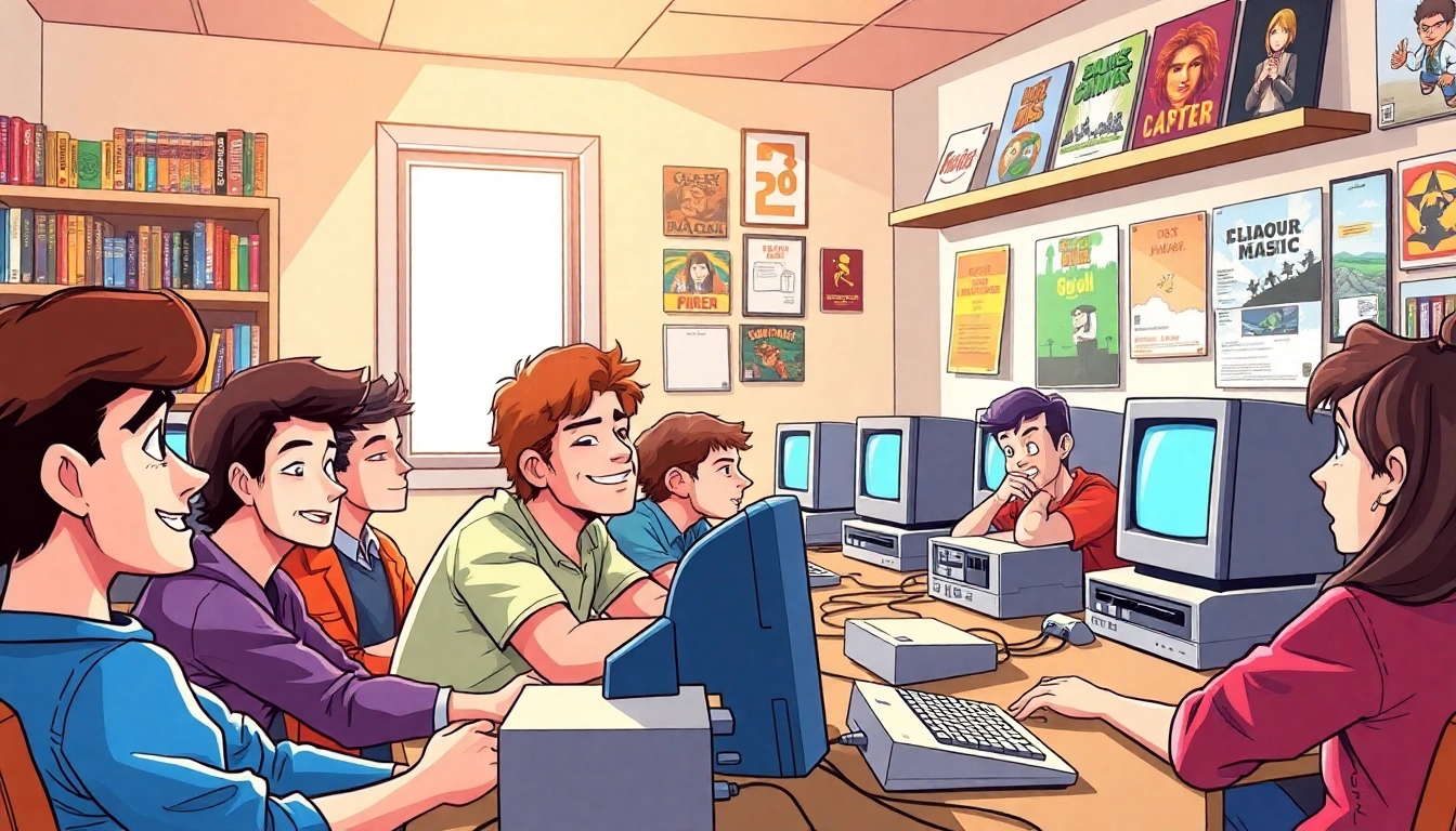 Engage and play DOS games in a vibrant retro gaming room.