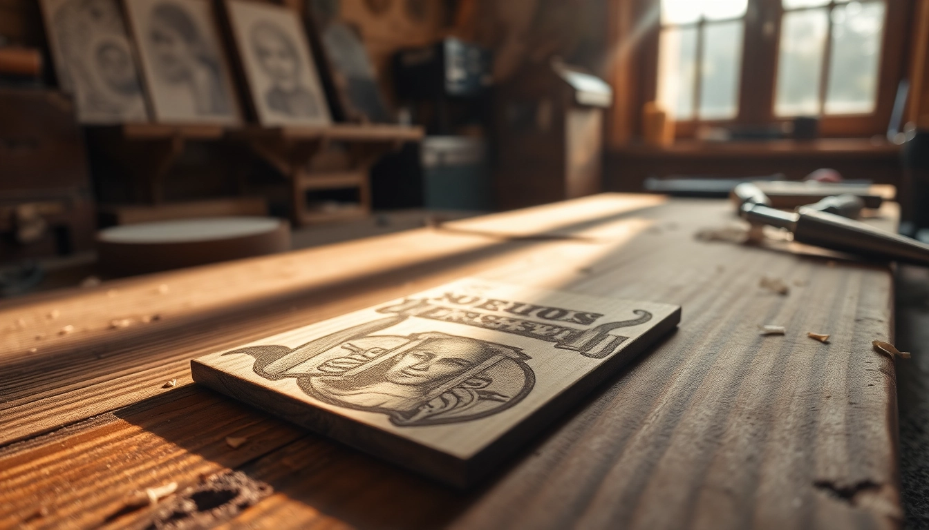 Showcase of intricate engraved photos on wood, highlighting craftsmanship and artistic detail.