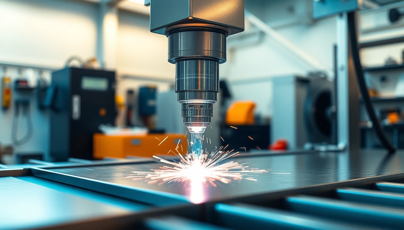 Laser welding machine performing precision welding in a modern workshop environment.