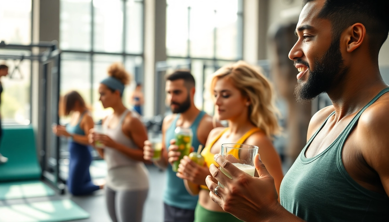 Engaging post-workout scene featuring athletes enjoying recovery snacks and hydration.