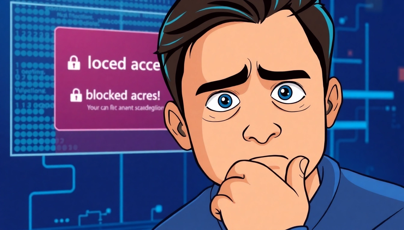 Inatogel user unable to access the website due to a security block, expressing concern on the screen.