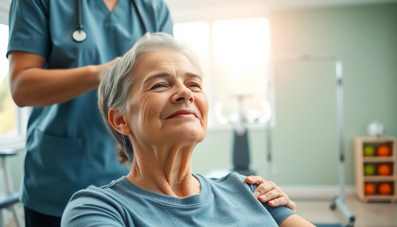 Engaged physiotherapy edmonton session with patient and professional in a supportive environment.