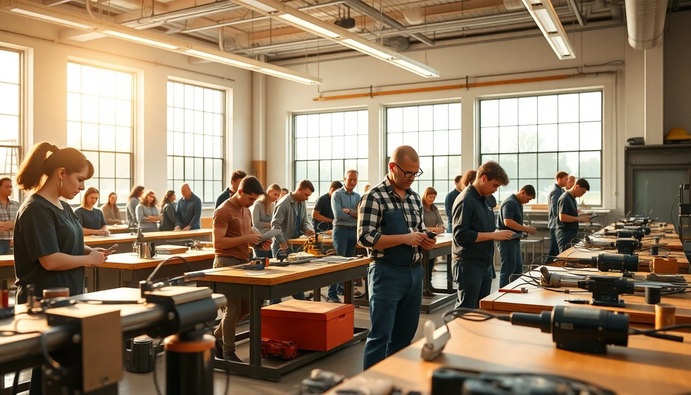 Students training at a trade school tennessee, engaged in hands-on technical learning.