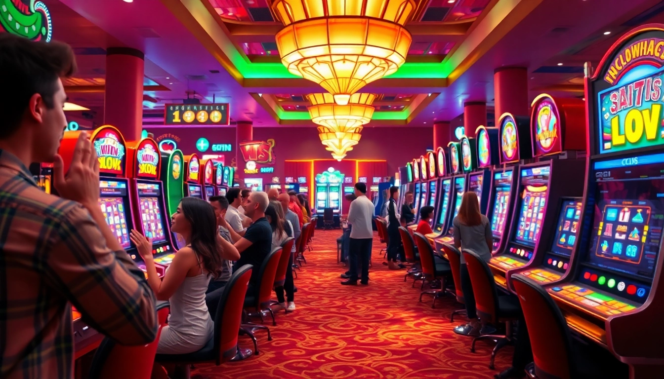 Permainan game slot gampang jackpot menampilkan suasana kasino yang penuh kemenangan dan kehebohan.