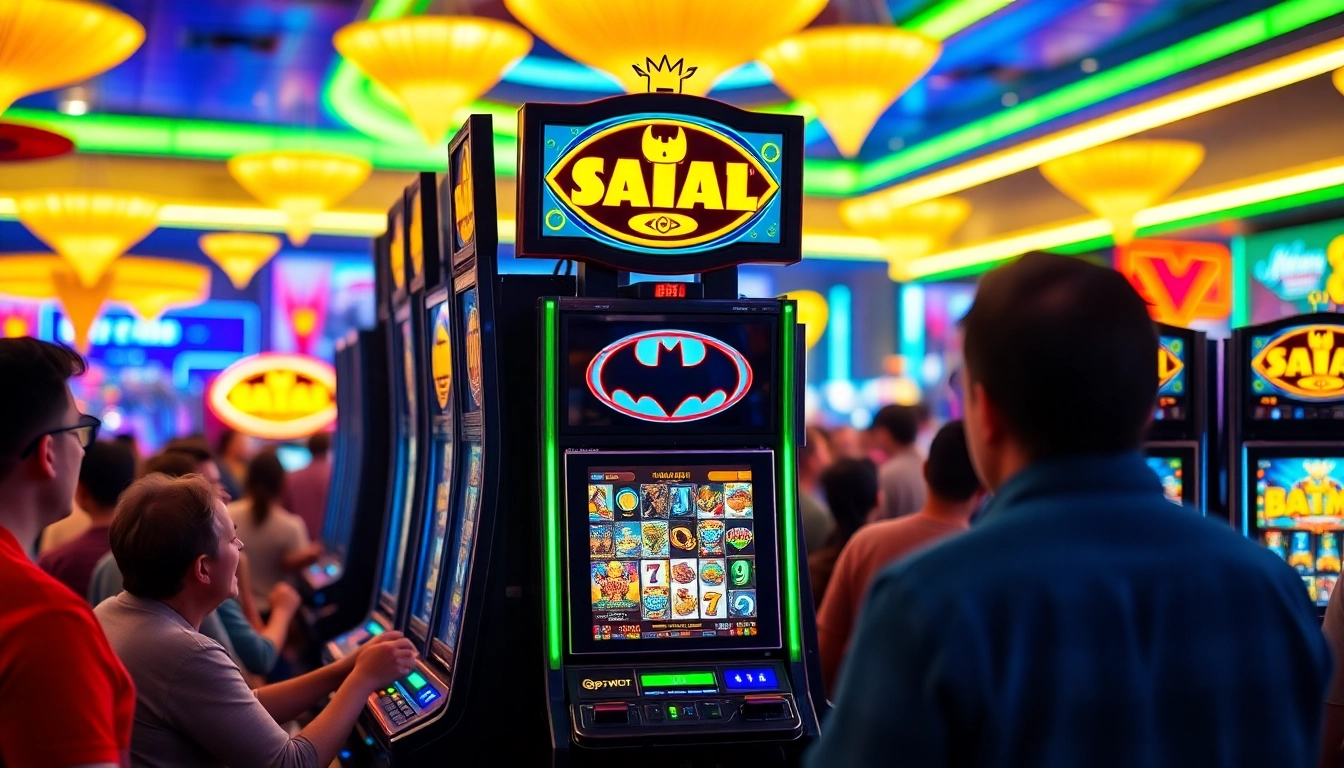 Menangkan jackpot di batman138 Slot dengan suasana kasino yang penuh energi dan warna-warni.