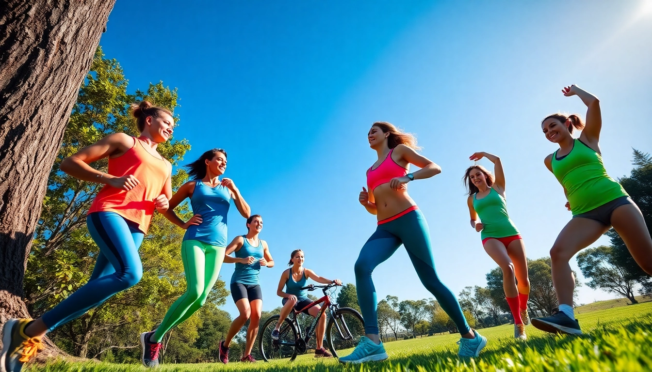 Engaging display of fitness gear in Australia during outdoor training by athletes.