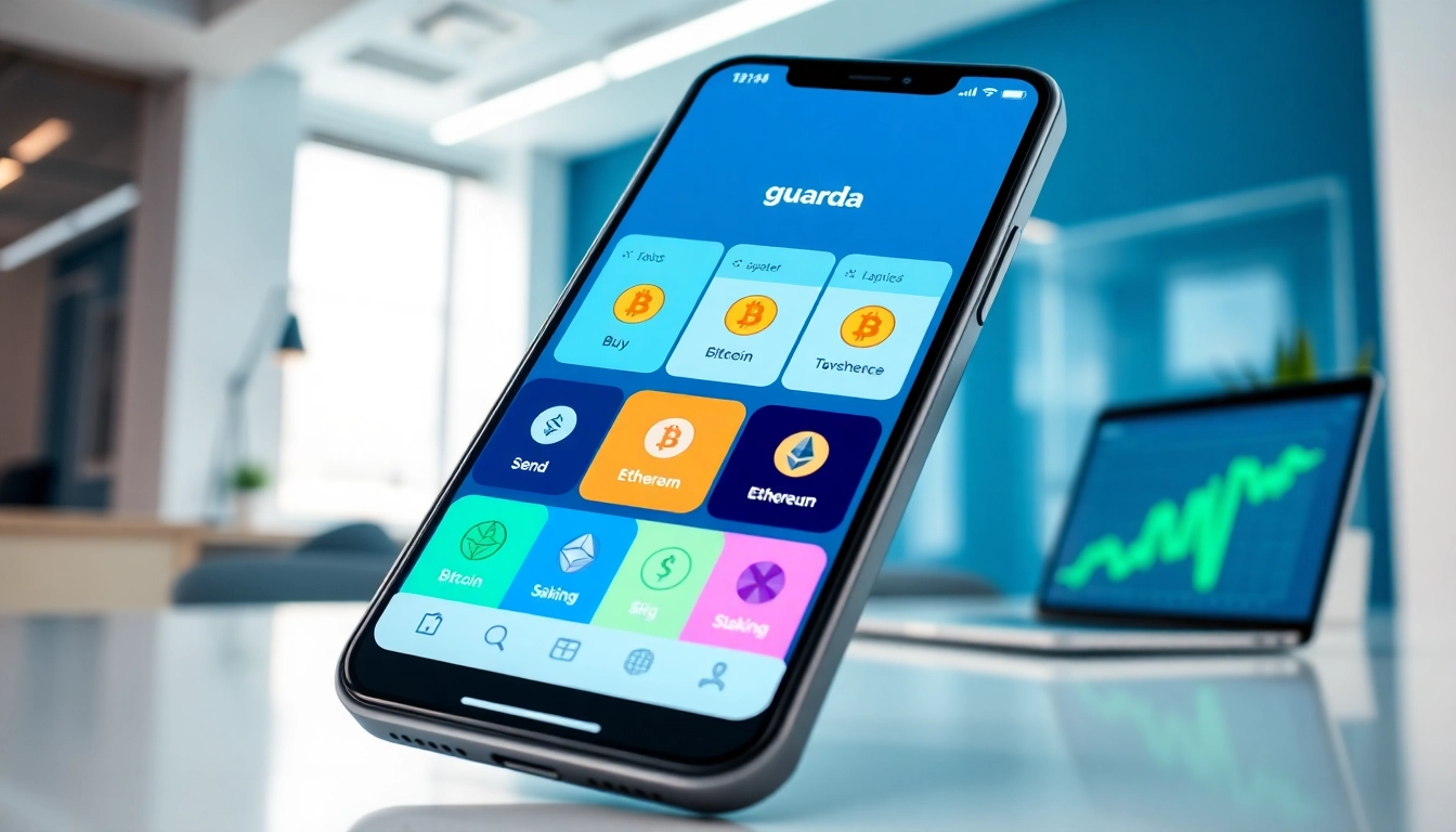 Manage your assets efficiently with the guarda wallet app displayed on a smartphone.