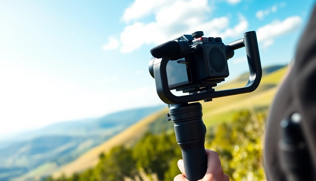 Capture smooth videos with handheld gimbal​ while filming beautiful landscapes.