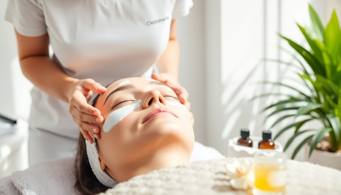 Client enjoying a rejuvenating facial in a serene setting at Facial silver spring md.