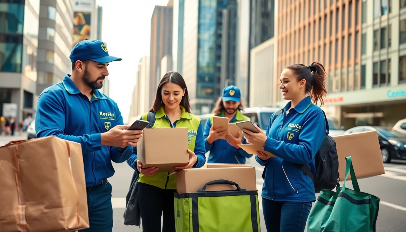 Delivering reliable courier services with a dynamic team in an urban landscape.