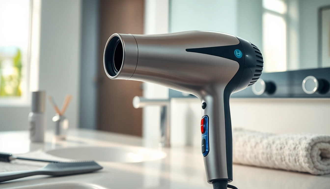 Best blow dryer showcasing sleek design and high performance in a modern bathroom setting.