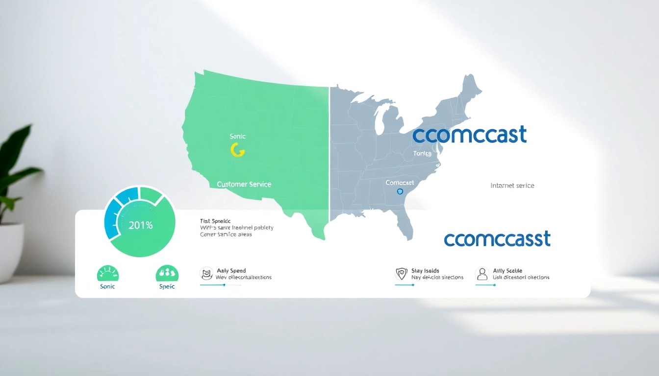 Sonic vs Comcast internet service comparison highlighting key differences in performance.