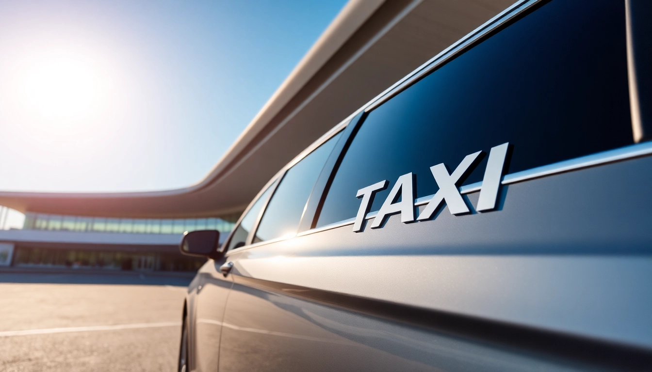 Airport taxi near Halifax waits outside the terminal, showcasing a modern vehicle ready for passengers.