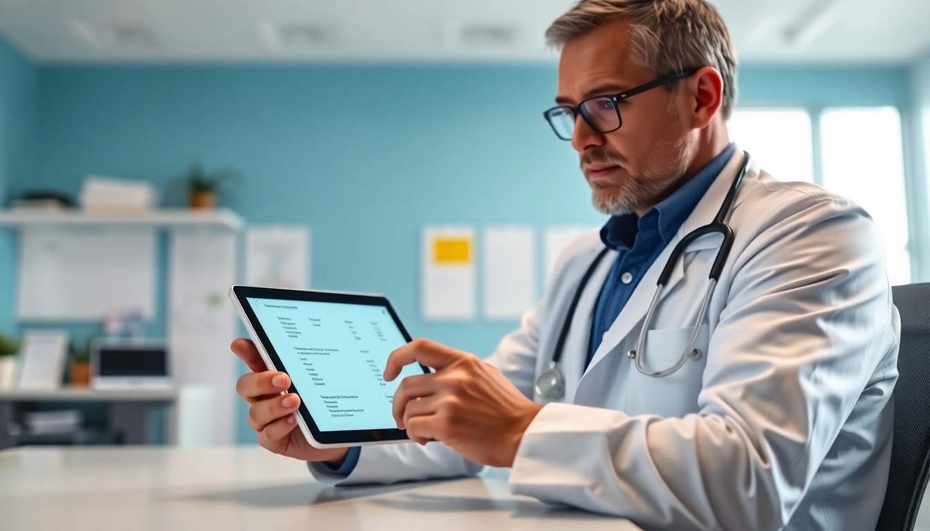 Engaged healthcare provider utilizing eprescribing software for small practices for efficient prescription management.