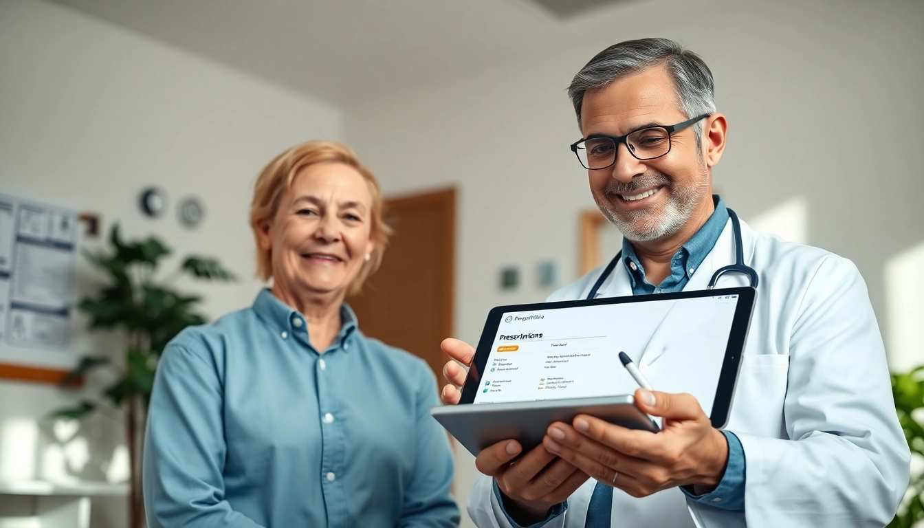 Explore top eprescribing solutions in a professional healthcare setting with a doctor and patient.